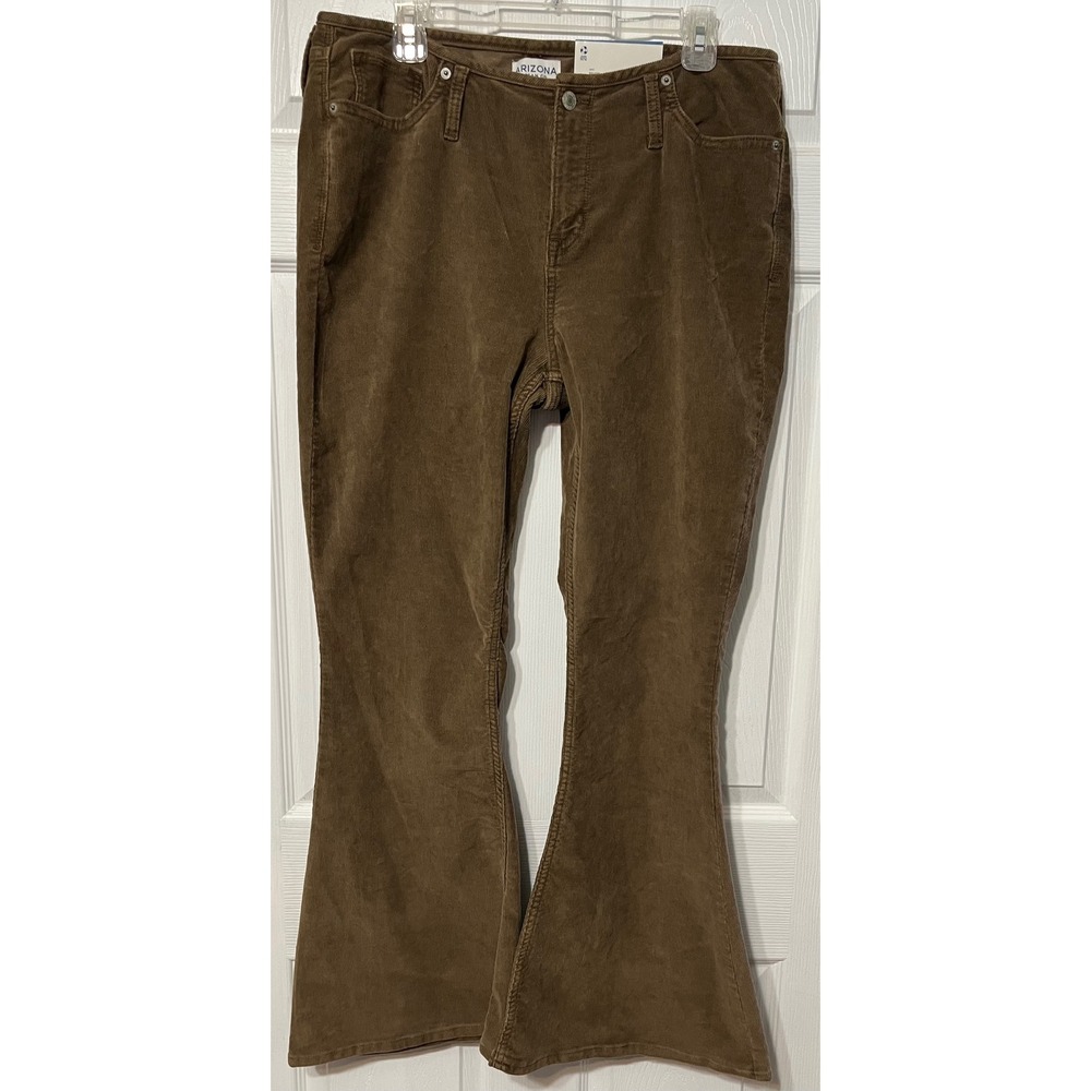 Arizona Jean‎ Co Y2K Flare Leg Corduroy Pants, TIKI BROWN, Women's Size 13